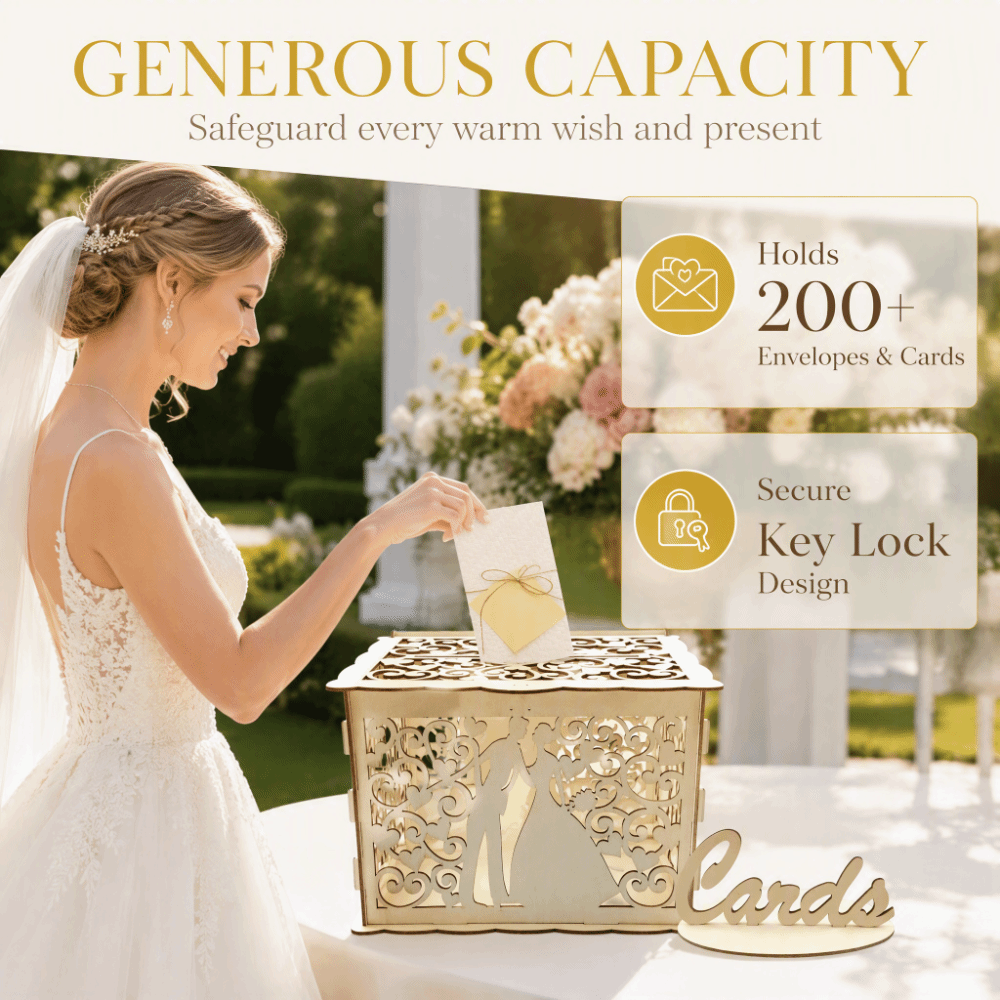 22.5x15x15cm 크기의 나무 웨딩 카드 상자,  - Wedding Card Box 리뷰 및 가격