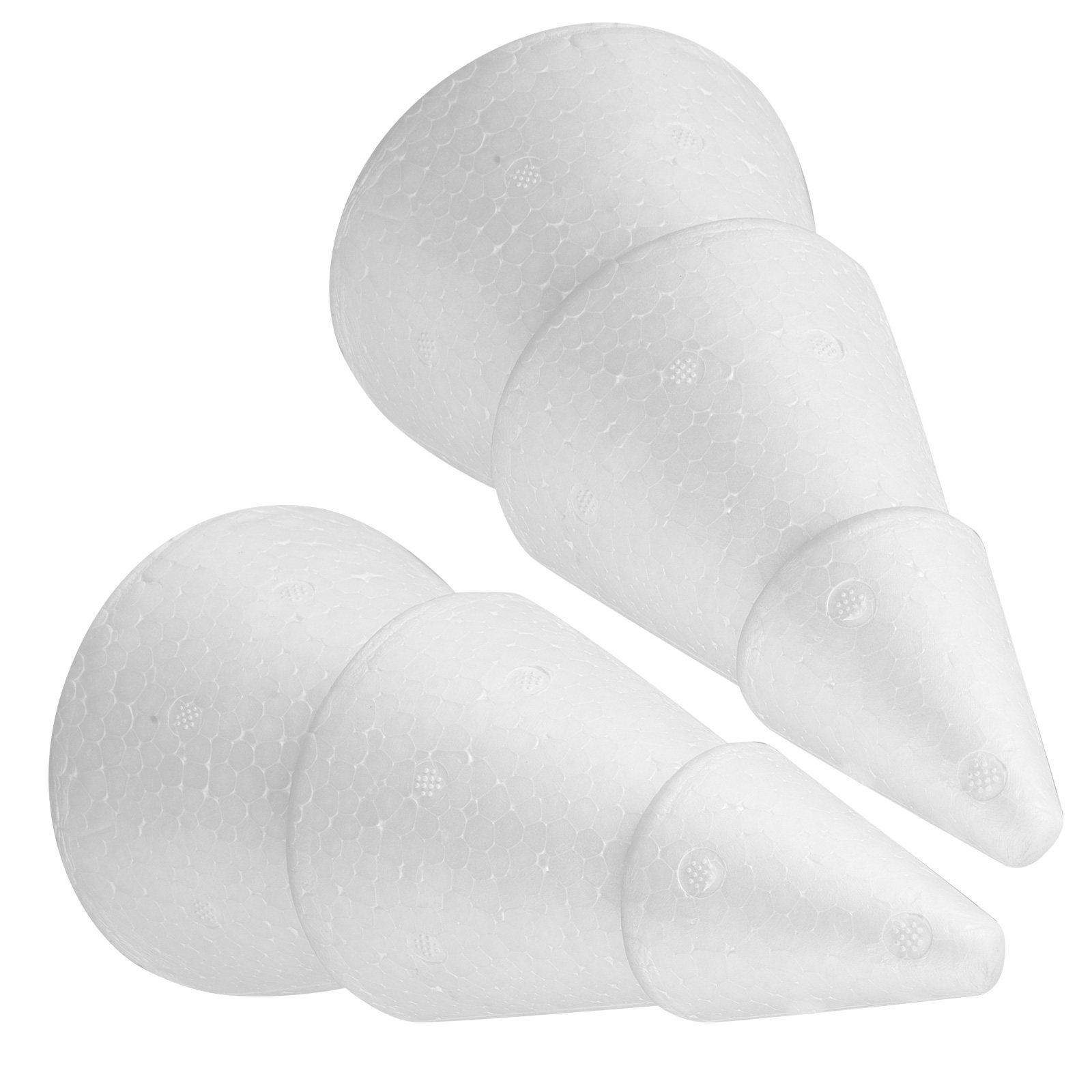 2개입 폴리스티렌 폼 트리 콘, 20x10.5cm, 흰 - Wedding Decor Supply Store 리뷰 및 가격