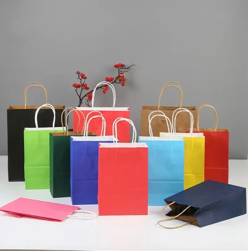 손잡이가 달린 크라프트지 봉투 100개 묶음, 단색 선 - Wedding/Event Supply Store 리뷰 및 가격